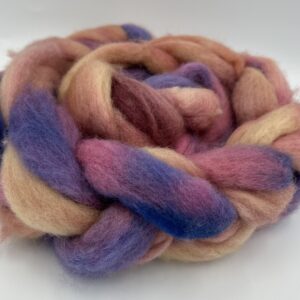 Hand Dyed braid of wool. Color GG from our Corriedale flock of sheep