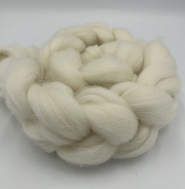 Hand Dyed braid of wool. In Natural Color from our Corriedale flock of sheep.