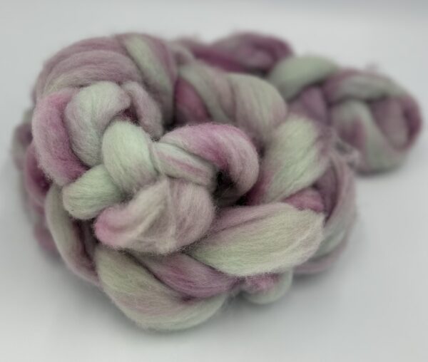 Hand Dyed braid of wool. Color PG1 from our Corriedale flock of sheep