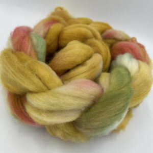 Soft squishy braid of wool. Color Wild Flowers 1 from our Corriedale flock of sheep