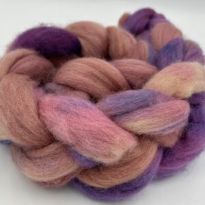 Hand Dyed braid of wool. Color GH from our Corriedale flock of sheep